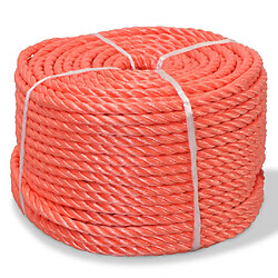 vidaXL Corde torsadée Polypropylène - Orange - 10 mm - 500 m
