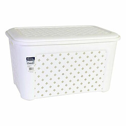 Panier à linge avec couvercle - Blanc