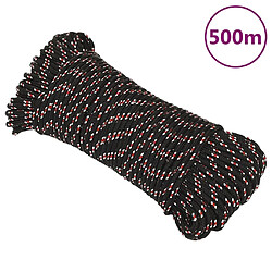 vidaXL Corde de bateau - Noir 3 mm 500 m