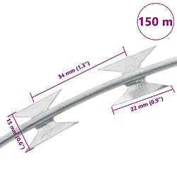 vidaXL Fil barbelé BTO-22 150 m pas cher