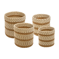 Atmosphera Panier de rangement en jute rond - Beige