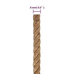 vidaXL Corde de jute 25 m long 8 mm épaisseur pas cher