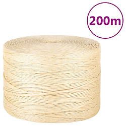 vidaXL Corde 3 mm 200 m - Sisal Corde 100% sisal - Résistance à la déchirure - Long. 200 m