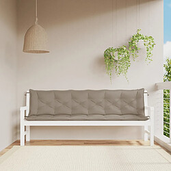 vidaXL Coussins de banc jardin taupe - Lot de 2