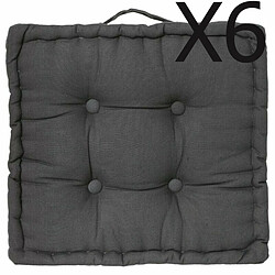 Pegane Coussins de Sol Gris Foncé 40x40 cm Lot 6