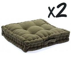 Pegane Coussins de sol Taupe 40x40 cm - Lot de 2