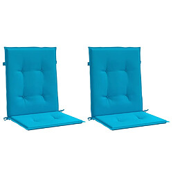 Avis vidaXL Coussins de Chaise Dossier Bas - Bleu