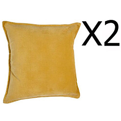 pegane Lot de 2 Coussins Ocre 45x45 cm