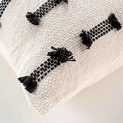 Avis Douceur D'Interieur Coussin déhoussable BRINY - Coton tissé uni et fils coupés - 40 x 40 cm - Ecru