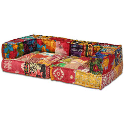 Avis VidaXL Pouf Modulaire 2 Places Patchwork