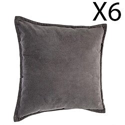 pegane Coussins Déhoussables Gris Foncé Lot de 6
