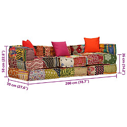 VidaXL Pouf Modulaire Patchwork pas cher