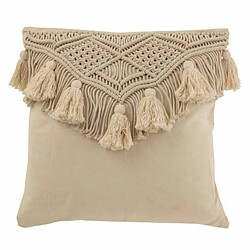 Paris Prix Coussin Déco Franges Cosy 50x50cm - Beige