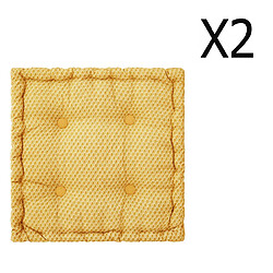 Pegane Coussins de sol 40x40 cm - Ocre (Lot de 2)