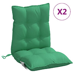 vidaXL Coussins Dossier Bas - Lot de 2 - Vert