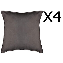 Pegane Coussins Déhoussables Lot de 4 - Gris Foncé