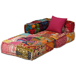 Acheter VidaXL Pouf Modulaire 2 Places Patchwork