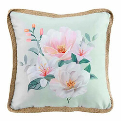Paris Prix Alissia Coussin - 40x40 cm - Menthe Coussin décoratif - Polyester et Jute - Avec franges - Couleur menthe