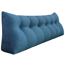 VerCart Coussin de Lecture - 180 cm - Lin Bleu