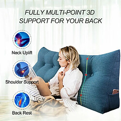 VerCart Coussin de Lecture - 180 cm - Lin Bleu