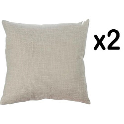 Lot de 2 Coussins Pegane - 40 x 40 cm - Beige