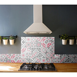 Cpm Crédence adhésive en alu Carreaux de ciment - L. 70 x l. 60 cm - Gris