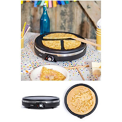 Livoo DOC239 - Noir Crêpière électrique - Plaque antiadhésive amovible - Thermostat réglable - Accessoires inclus - Témoin de chauffe - Pieds antidérapants