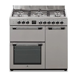 Cuisiniere piano gaz 3 fours electriques CONTINENTAL EDISON CECP903FIX 5 feux - Inox - Largeur 90 cm