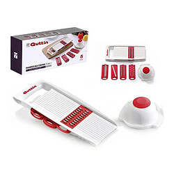 Totalcadeau Mandoline et Râpe 5 en 1 - Blanc/Rouge