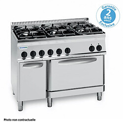 Tecnoinox Piano gaz 6 feux - Inox