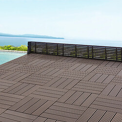 en.casa Schramberg Dalles 30x30 cm - Marron Foncé