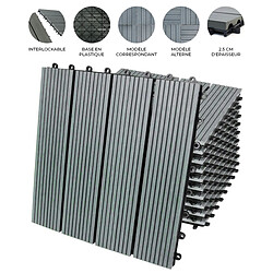 Monstershop Dalles Bois Composite Gris - 30x30 cm