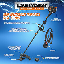 Avis Lawnmaster Débroussailleuse thermique 26cc - démarrage électrique
