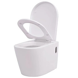 Avis vidaXL Toilette murale réservoir Blanc