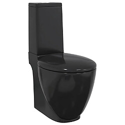 vidaXL Toilette ronde en céramique noir