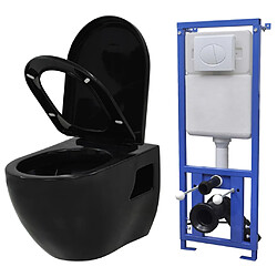 vidaXL Toilette Murale avec Réservoir Caché - Noir