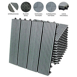 Monstershop Dalles de Bois Composite 9 m² - Gris