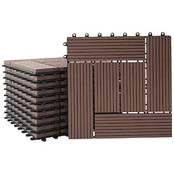 Décoshop26 Carrelage de sol WPC pour balcon - Café