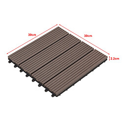 Avis en.casa Schramberg Dalles 30x30 cm - Marron Foncé