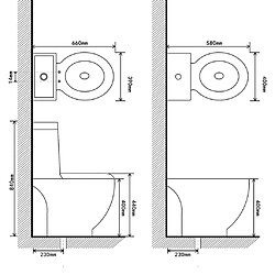 vidaXL Toilette et Bidet Ensemble - Noir pas cher