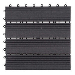 Décoshop26 Dalles de terrasse WPC pour balcon - Anthracite