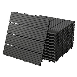 ECD Germany Carreaux de terrasse WPC - Anthracite