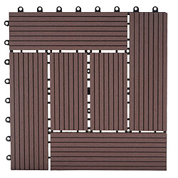 Décoshop26 Carrelage de sol WPC pour balcon - Café