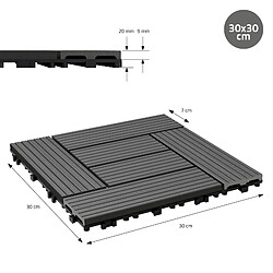 ECD Germany WPC 30x30 cm - Anthracite pas cher