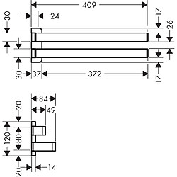 Axor Porte-serviettes double - Chromé