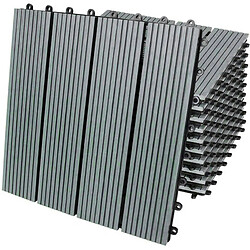 Monstershop Dalles de Bois Composite 6 m² - Gris