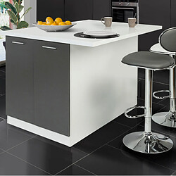 Idmarket Îlot Central Ivo - Blanc/Gris