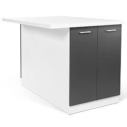 Idmarket Îlot Central Ivo - Blanc/Gris