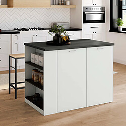 Idmarket Ilot TIBO 120 Blanc et Gris Anthracite
