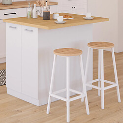 Idmarket MARKET Ilot IVO - Blanc et Bois